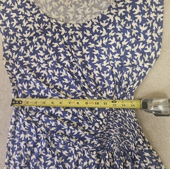 Anthropologie Leifnotes Blue and White Print Dress Large - Picture 7 of 8
